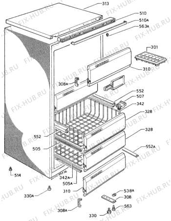 Взрыв-схема холодильника Unknown TF681G - Схема узла C10 Cabinet/Interior