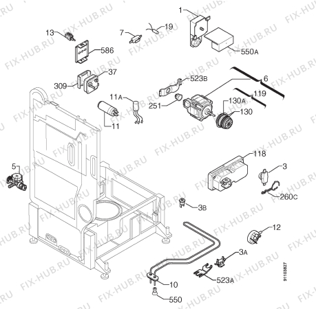 Взрыв-схема посудомоечной машины Zanussi DW6645 - BIO - Схема узла Electrical equipment 268