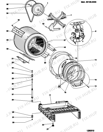 Взрыв-схема стиральной машины Ariston BS1400IT (F033583) - Схема узла