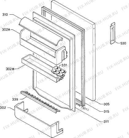 Взрыв-схема холодильника Zanussi ZF173T - Схема узла Door 003