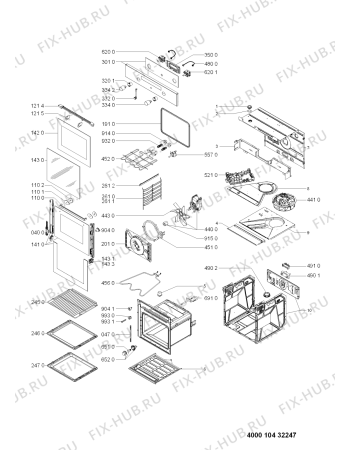 Схема №1 AKZ 273/IX с изображением Обшивка для плиты (духовки) Whirlpool 481010432108