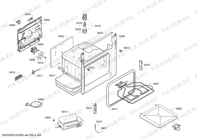 Взрыв-схема плиты (духовки) Bosch HGG94W355R Bosch & Panel Printing - Схема узла 04