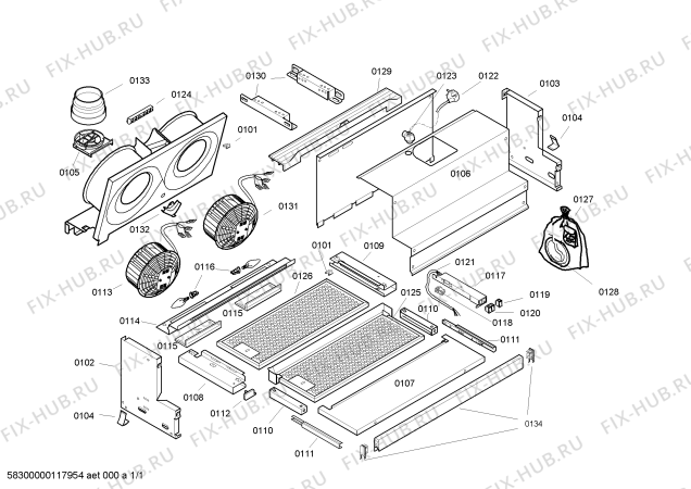 Схема №1 3BT737B с изображением Мотор вентилятора для вытяжки Bosch 00481578