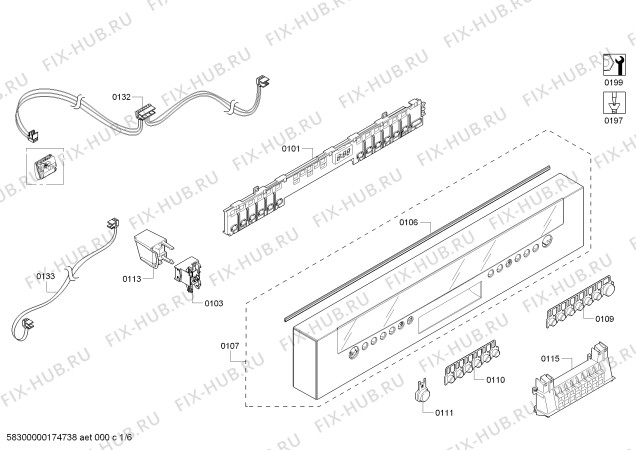 Схема №1 63012919311 Kenmore с изображением Панель управления для посудомоечной машины Bosch 00770739