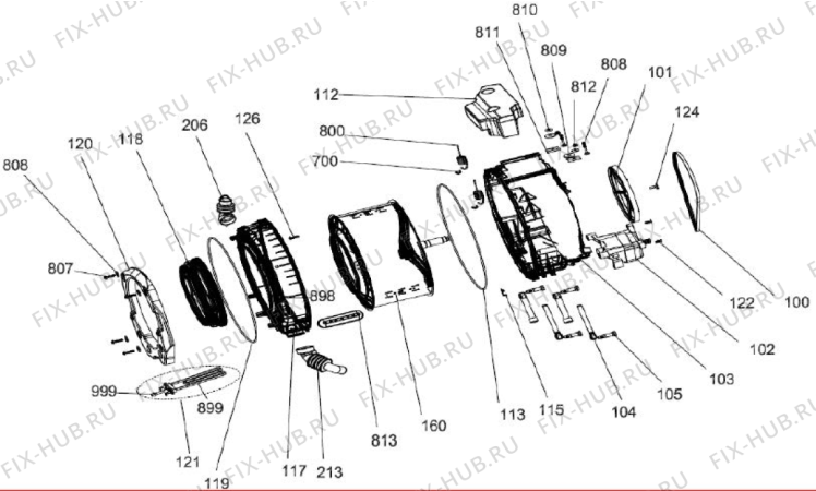 Схема №2 LOS 7011 с изображением Пружина бака для стиралки Whirlpool 482000097680