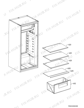 Взрыв-схема холодильника Zanussi ZBA22421SV - Схема узла Internal parts