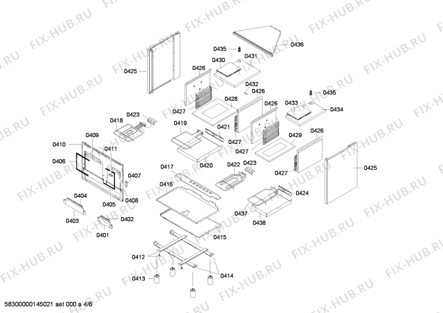 Схема №3 HQ745B56Z с изображением Уголок для плиты (духовки) Siemens 00618749