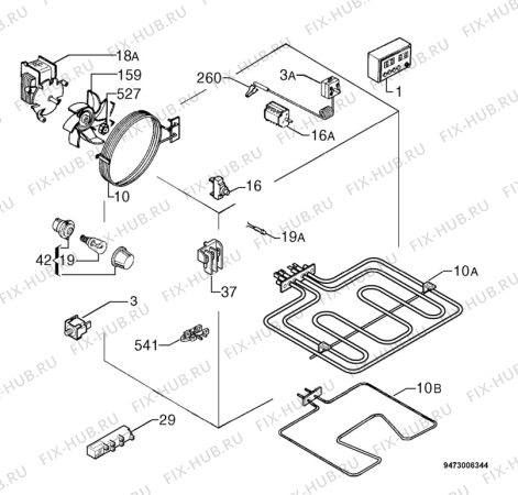 Взрыв-схема плиты (духовки) Zanussi ZCM631X - Схема узла Electrical equipment 268