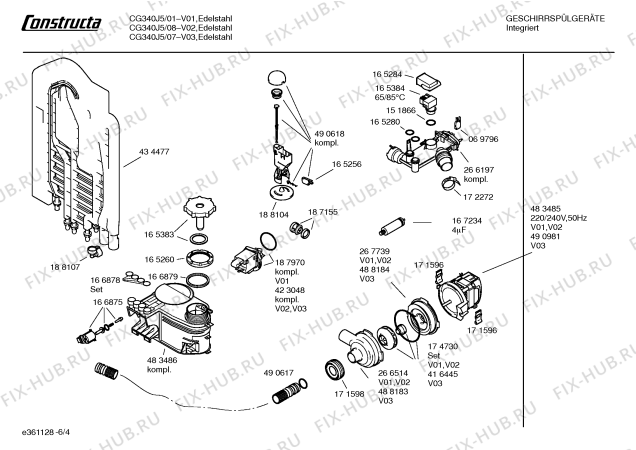 Схема №1 CG340J2 с изображением Инструкция по эксплуатации для электропосудомоечной машины Bosch 00585033