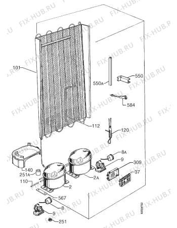 Взрыв-схема холодильника Electrolux ER8125B - Схема узла Cooling system 017