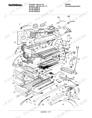 Схема №5 DH251161 DH 86 E/MIELE с изображением Планка ручки для вентиляции Bosch 00291489