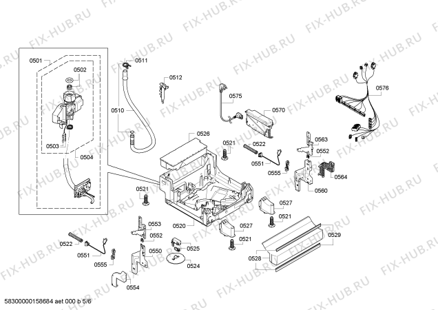 Взрыв-схема посудомоечной машины Siemens SR25M283EU - Схема узла 05