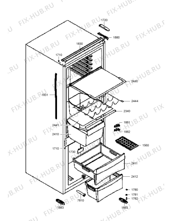 Схема №1 KGI 11411/A+ с изображением Ящик (корзина) для холодильной камеры Whirlpool 482000001173