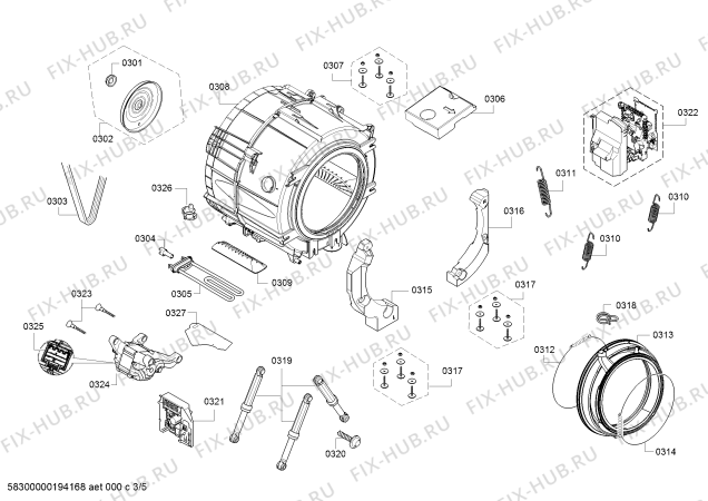 Схема №2 WAT286K0FG с изображением Панель управления для стиральной машины Bosch 11021139