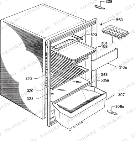 Взрыв-схема холодильника Bosch KEF1412 - Схема узла Housing 001