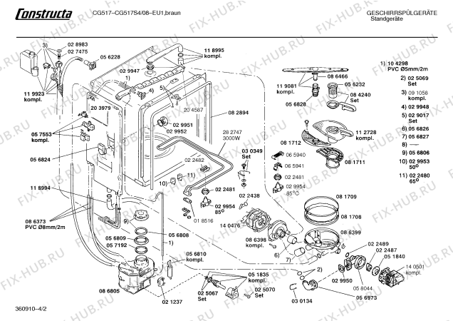 Схема №2 CG517S4 cg517 с изображением Панель для посудомойки Bosch 00283015