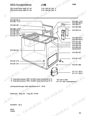 Взрыв-схема холодильника Aeg ARC3982 GT - Схема узла Housing 001