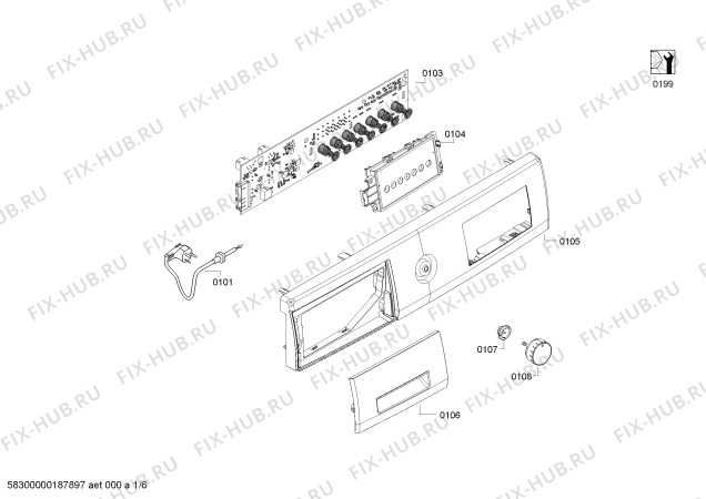 Схема №2 WM12P2658W iQ300 с изображением Ручка для стиралки Siemens 12006169