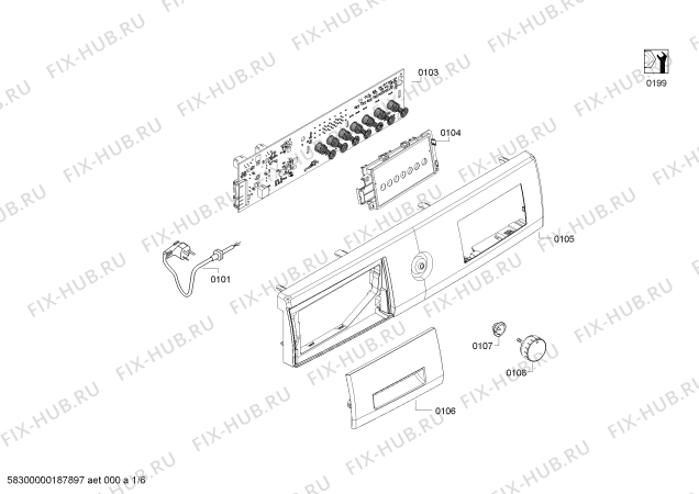 Схема №2 WD15G460GC iSensoric с изображением Панель управления для стиралки Siemens 11007001