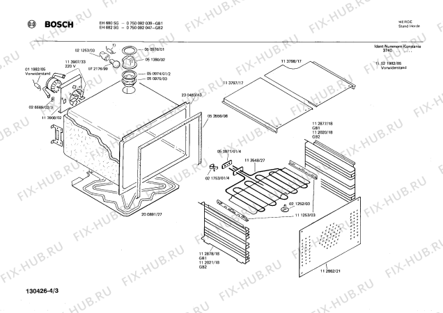 Взрыв-схема плиты (духовки) Bosch 0750092047 EH682SG - Схема узла 03