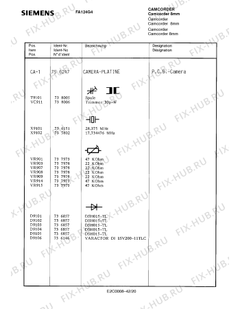 Схема №17 FA124G4 с изображением Инструкция по эксплуатации для видеоаппаратуры Siemens 00530554