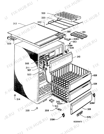 Взрыв-схема холодильника Zanussi Z612TFM - Схема узла Freezer housing