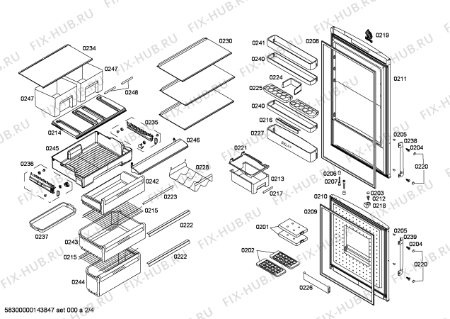 Схема №2 3KFB7916 с изображением Дверь для холодильника Bosch 00246460