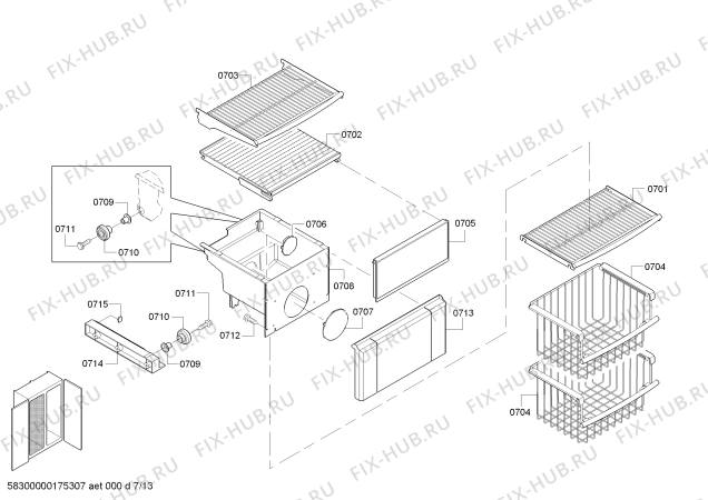 Схема №4 T48BD820NS с изображением Корзина для посудомойки Bosch 00770832