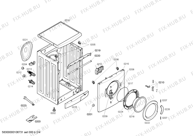 Взрыв-схема стиральной машины Siemens WXL1160BY SIWAMAT XL 1160 - Схема узла 02