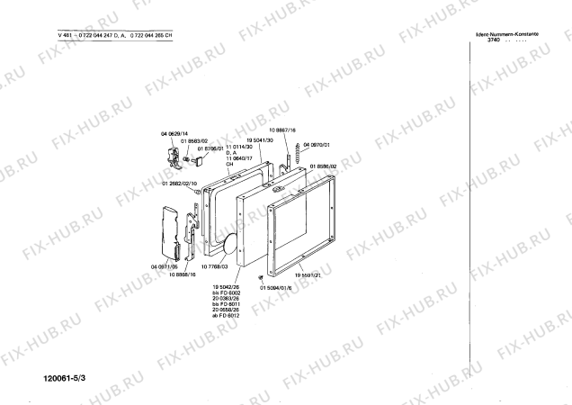 Схема №1 0722044262 V472 с изображением Крышка кнопки для стиралки Bosch 00020357