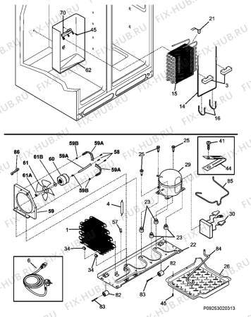 Взрыв-схема холодильника Aeg Electrolux S656281KG5 - Схема узла Cooling system 017
