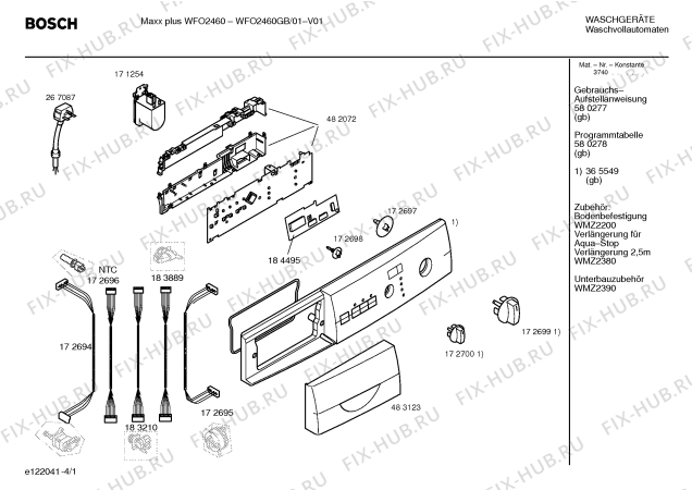 Схема №2 WFO2460GB Maxx plus WFO2460 с изображением Панель управления для стиральной машины Bosch 00365549