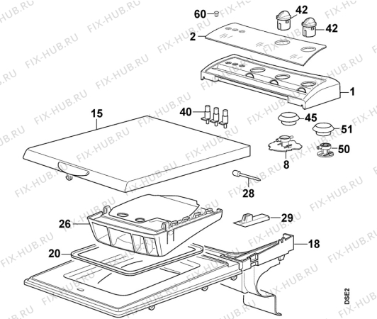 Взрыв-схема стиральной машины Electrolux EW826T - Схема узла Top