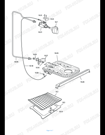 Взрыв-схема плиты (духовки) DELONGHI HGW 50 GN - Схема узла 4