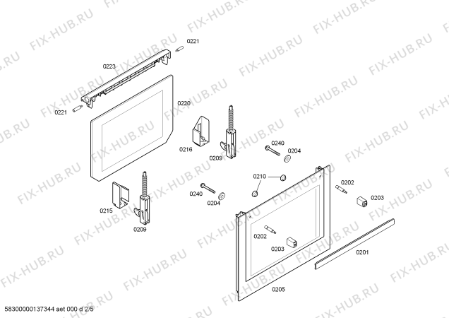 Взрыв-схема плиты (духовки) Bosch HBA43S460E - Схема узла 02