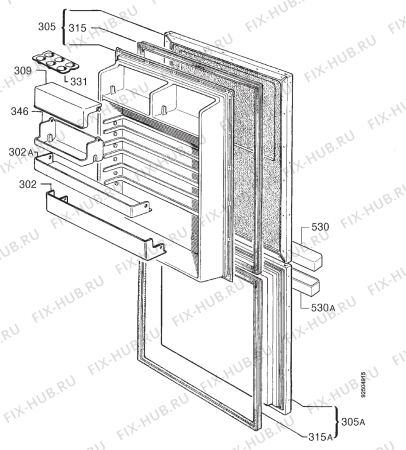 Взрыв-схема холодильника Aeg OEKO S.314-4KG - Схема узла Door 003