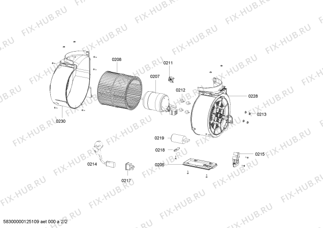 Взрыв-схема вытяжки Bosch DKE975C - Схема узла 02