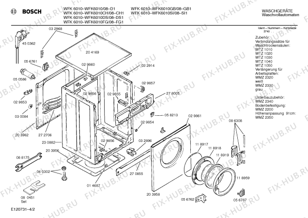 Схема №2 WFK6010GB WFK6010 с изображением Всякое Bosch 00087524