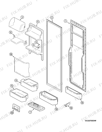 Схема №6 GC2227DEDW с изображением Покрытие для холодильника Whirlpool 481201224156