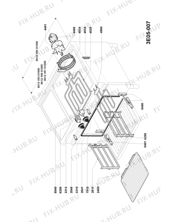 Схема №1 AGB 493/WP с изображением Тэн для электропечи Whirlpool 483286000408