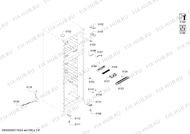 Схема №4 KDN28NW20B с изображением Крышка для холодильной камеры Bosch 12023905