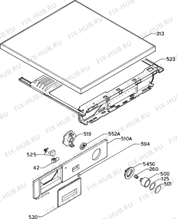 Взрыв-схема стиральной машины Zanussi ZF810C - Схема узла Command panel 037