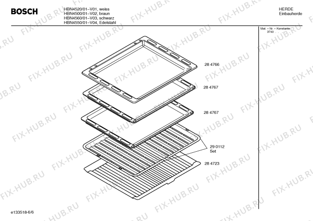 Схема №4 HBN4520 с изображением Инструкция по эксплуатации для плиты (духовки) Bosch 00526109