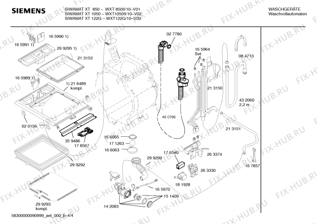 Схема №2 WOL1250II WOL1250 electronic с изображением Инструкция по установке/монтажу для стиралки Bosch 00584416