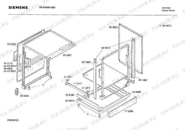 Взрыв-схема плиты (духовки) Siemens HS845654 - Схема узла 02