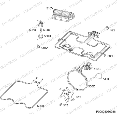 Взрыв-схема плиты (духовки) Zanussi ZOB33701PR - Схема узла Electrical equipment