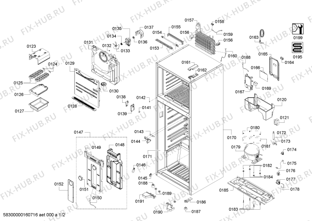 Схема №1 KD26NVS10J с изображением Крышка для холодильника Siemens 00657828