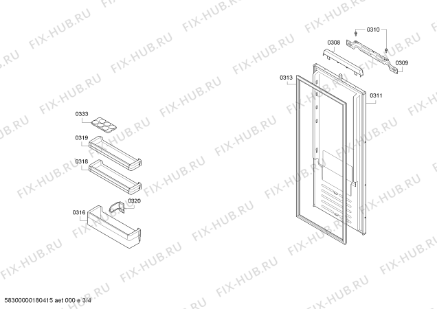 Схема №3 RT242203 с изображением Плата для холодильной камеры Bosch 11002645