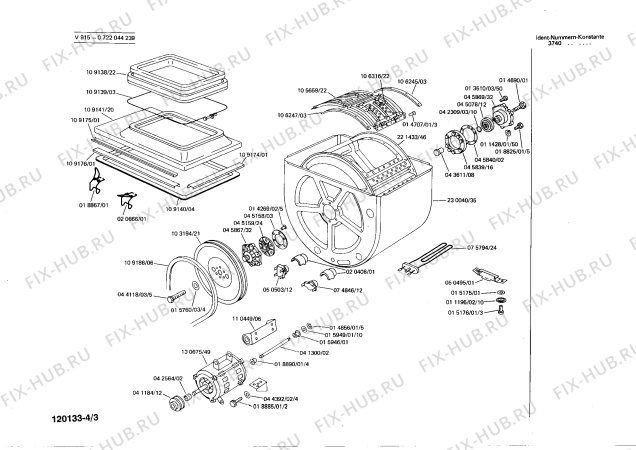 Взрыв-схема стиральной машины Bosch 0722044239 V915 - Схема узла 03