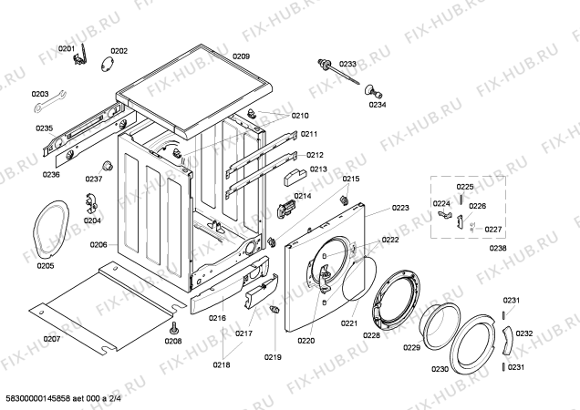 Схема №2 WXM1080TI SIEMENS Silver 5000 с изображением Манжета люка для стиралки Siemens 00366385